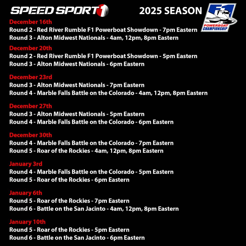 Press Release Speed Sport Schedule